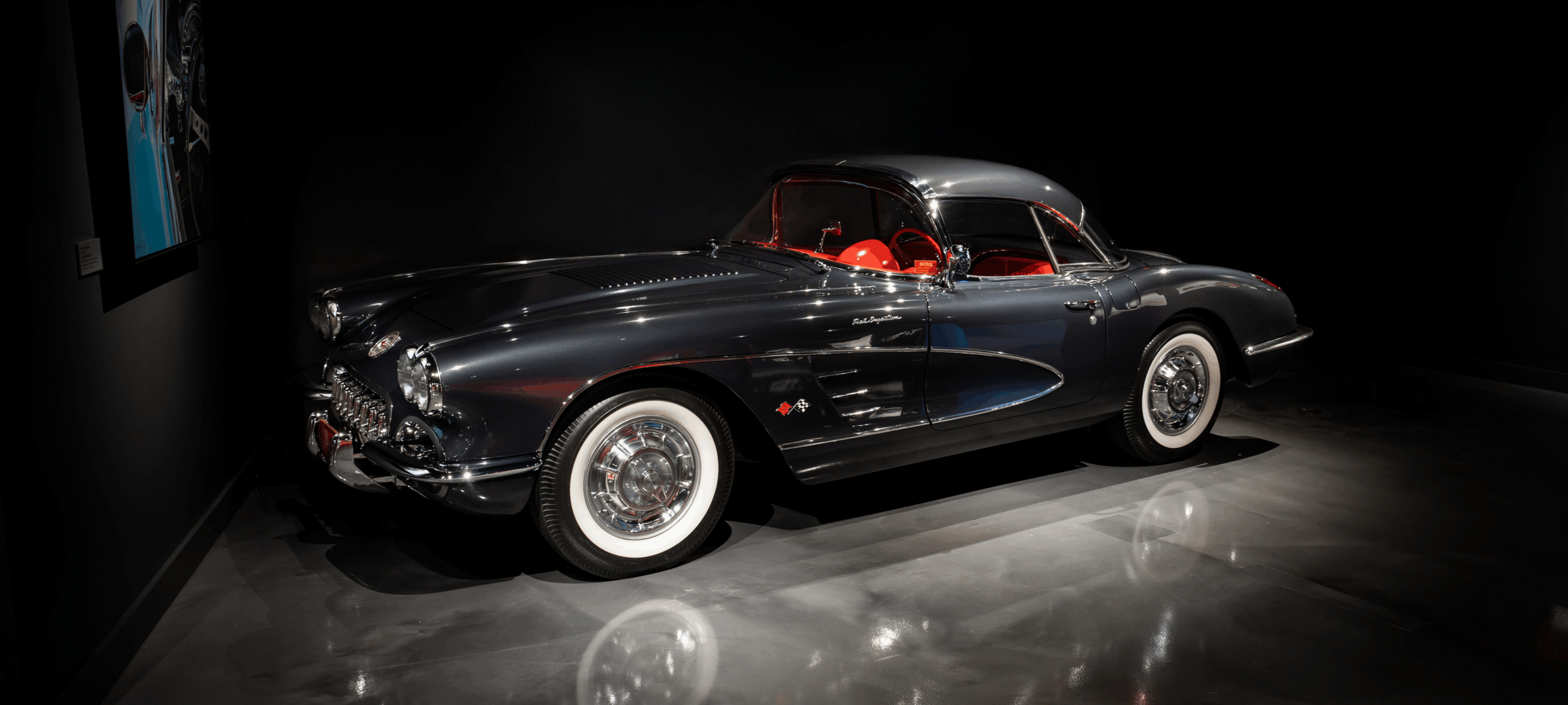1958 C1 Corvette (First Generation) with removable hardtop in black.
