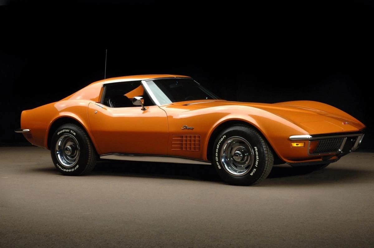 1970 Corvette Stingray Coupe in Ontario Orange.  Ontario Orange is the “ghost color” of 1970. A few period references and later guides list an Ontario Orange for ’70 (often shown as code 991), which has fueled rumors that a tiny number of strike-shortened 1970 cars may have been sprayed that shade. Most factory paperwork and surviving trim tags don’t support it, and the color is officially introduced for 1971 as code 987 (and continues into ’72). That leaves a long-running debate: were any true ’70 factory cars Ontario Orange, or are sightings misidentified early ’71 builds or repaints? Among restorers and judges, the prevailing view is that Ontario Orange is a 1971–72 hue, with any 1970 appearances being special-paint anomalies at best.