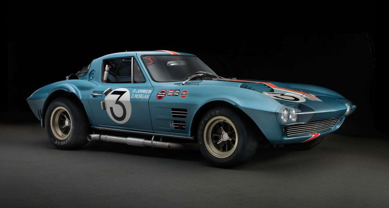 This image features the legendary 1963 Corvette Grand Sport, one of only five ever built by Zora Arkus-Duntov and his engineering team. Finished in racing blue and wearing the number 3, the car was purpose-built to challenge Carroll Shelby’s Cobra with its lightweight body, widened stance, and a ferocious small-block V8 producing over 500 horsepower. Though GM’s internal racing ban cut the program short, the Grand Sport proved its dominance in privateer hands, becoming one of the most mythical and desirable Corvettes in history. This image features the legendary 1963 Corvette Grand Sport, one of only five ever built by Zora Arkus-Duntov and his engineering team. Finished in racing blue and wearing the number 3, the car was purpose-built to challenge Carroll Shelby’s Cobra with its lightweight body, widened stance, and a ferocious small-block V8 producing over 500 horsepower. Though GM’s internal racing ban cut the program short, the Grand Sport proved its dominance in privateer hands, becoming one of the most mythical and desirable Corvettes in history.