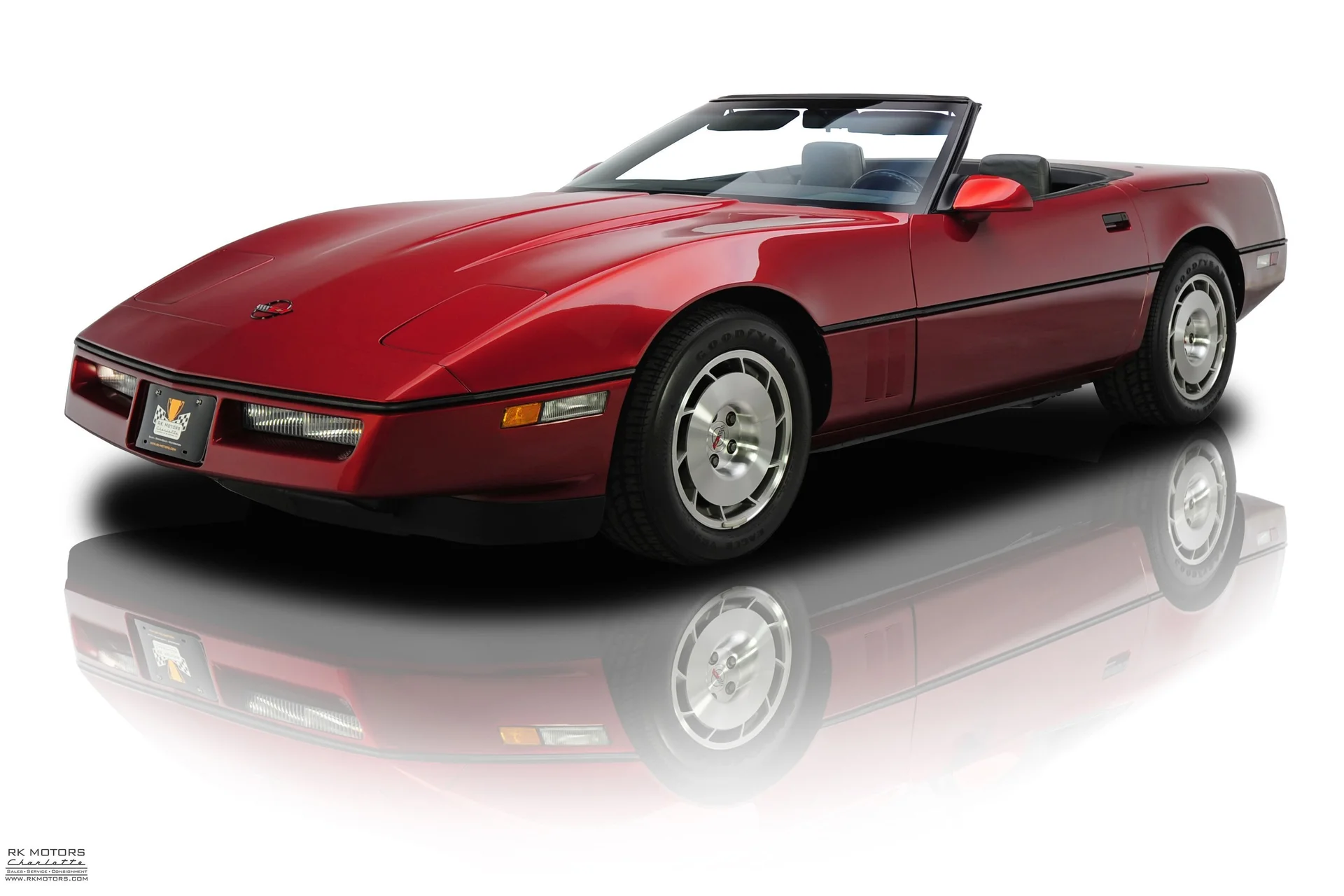 1986 Corvette Convertible in Dark Red Metallic.