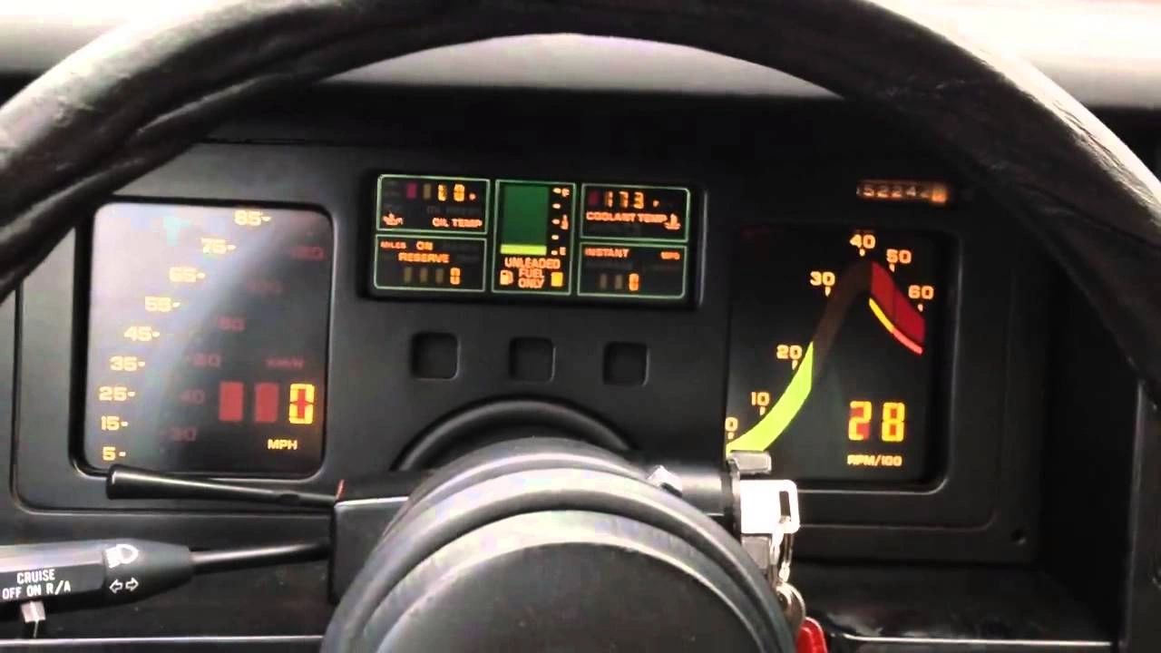 The digitial dashboard of the early C4 Corvettes (including the 1984 model, shown here) was considered controversal at its time as every Corvette before the 1984 MY had been equipped with conventional, analog gauges.  
