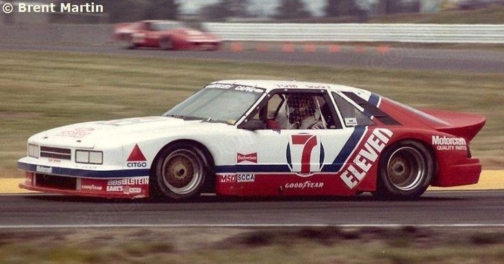 Tom Gloy hustles the 7-Eleven Roush Mercury Capri up front, with the DeAtley Corvette visible in the background giving chase. New and largely unproven at the start of the 1984 Trans-Am campaign, the DeAtley C4 spent the year riding the ebbs and flows of development—quick enough to pester the Capris but still sorting itself out. Even when trailing, as in this shot, the Corvette remained a constant presence in the mirrors and a genuine threat race-to-race. (Image courtesy of Brent Martin)