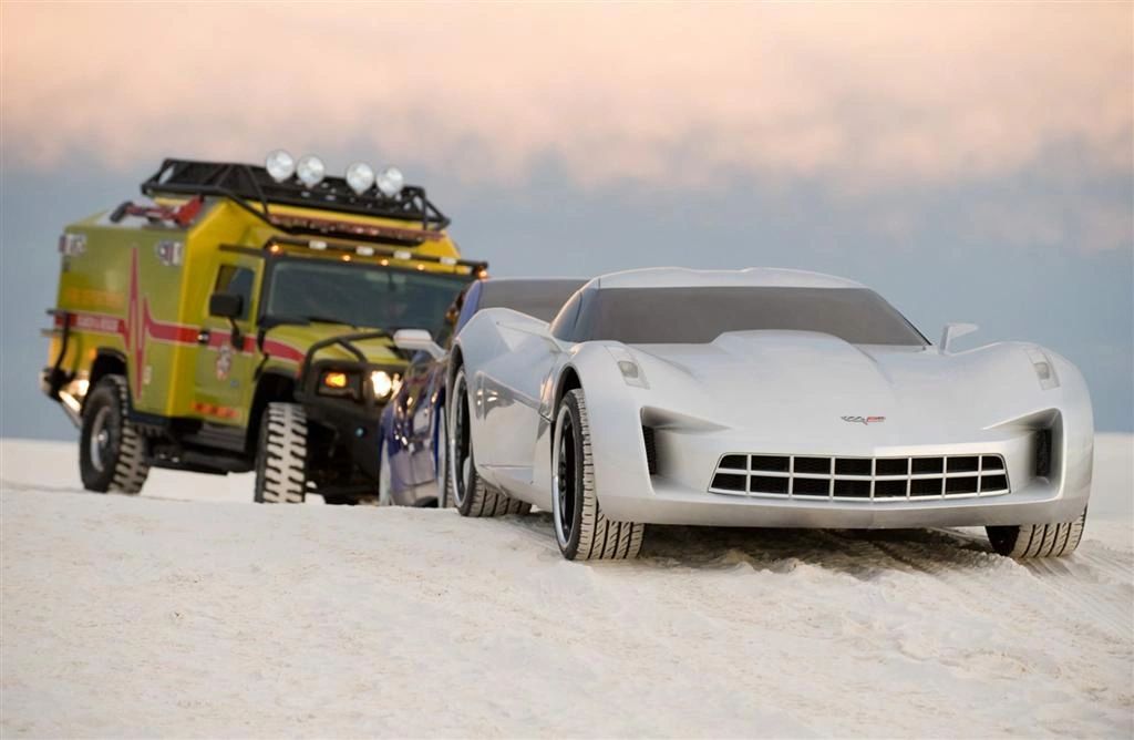 The 2009 Corvette Stingray Concept (seen here as the character "Sideswipe") made its worldwide debut in the movie "Transformers: Revenge of the Fallen"