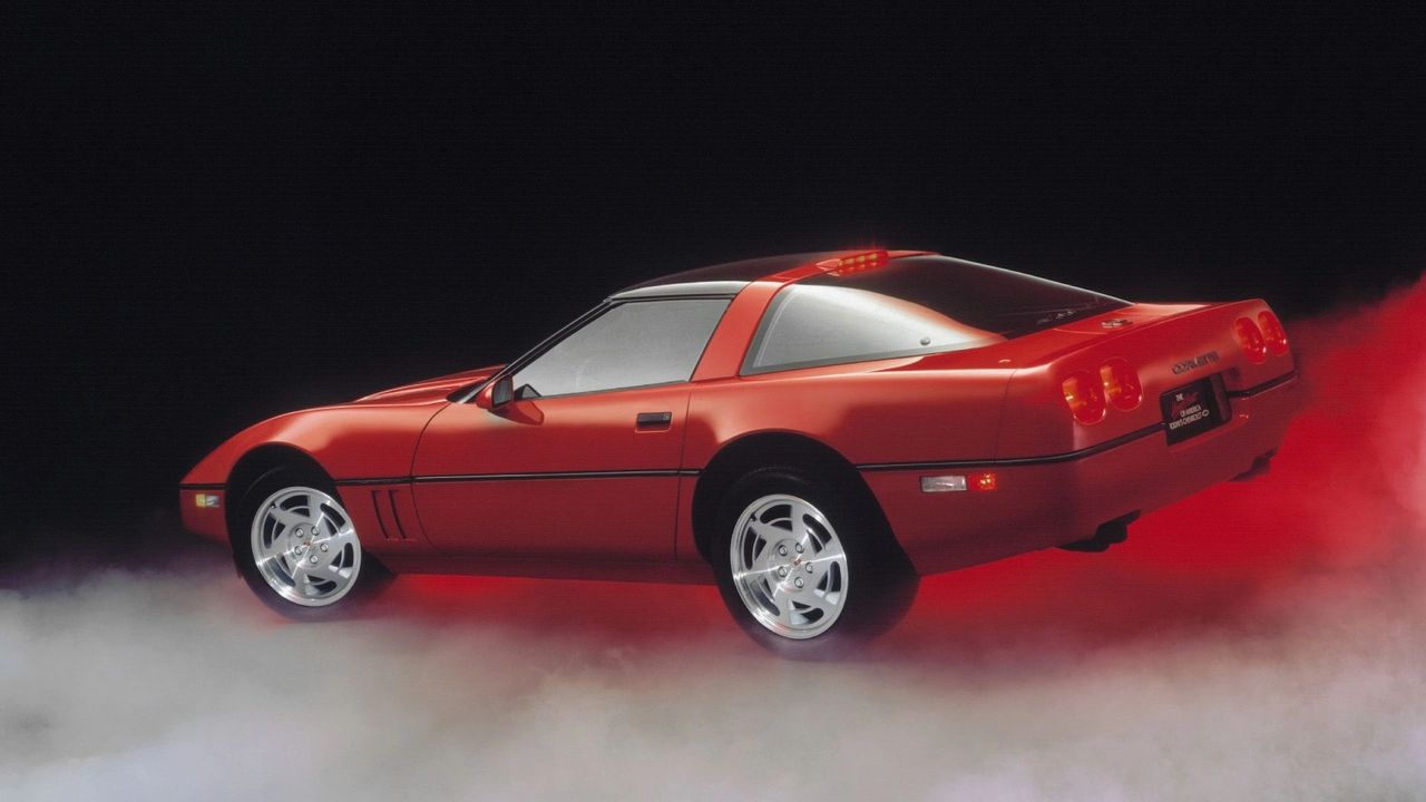 This GM promo shot of the 1990 Corvette ZR-1 highlights what set it apart: widened rear fenders, unique convex taillights, and exclusive wheels. Beneath the sleek bodywork lurked the 375-hp LT5 V8, a hand-built Mercury Marine masterpiece that elevated the Corvette into true world-class supercar territory. (Image courtesy of GM Media LLC.)