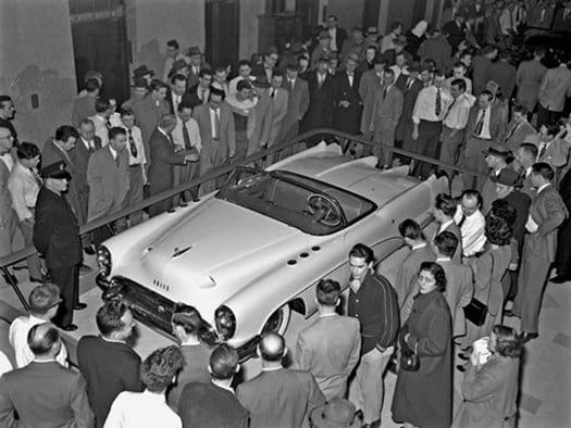The 1953 Buick Wildcat I on display at the Motorama in New York City, January 1953.