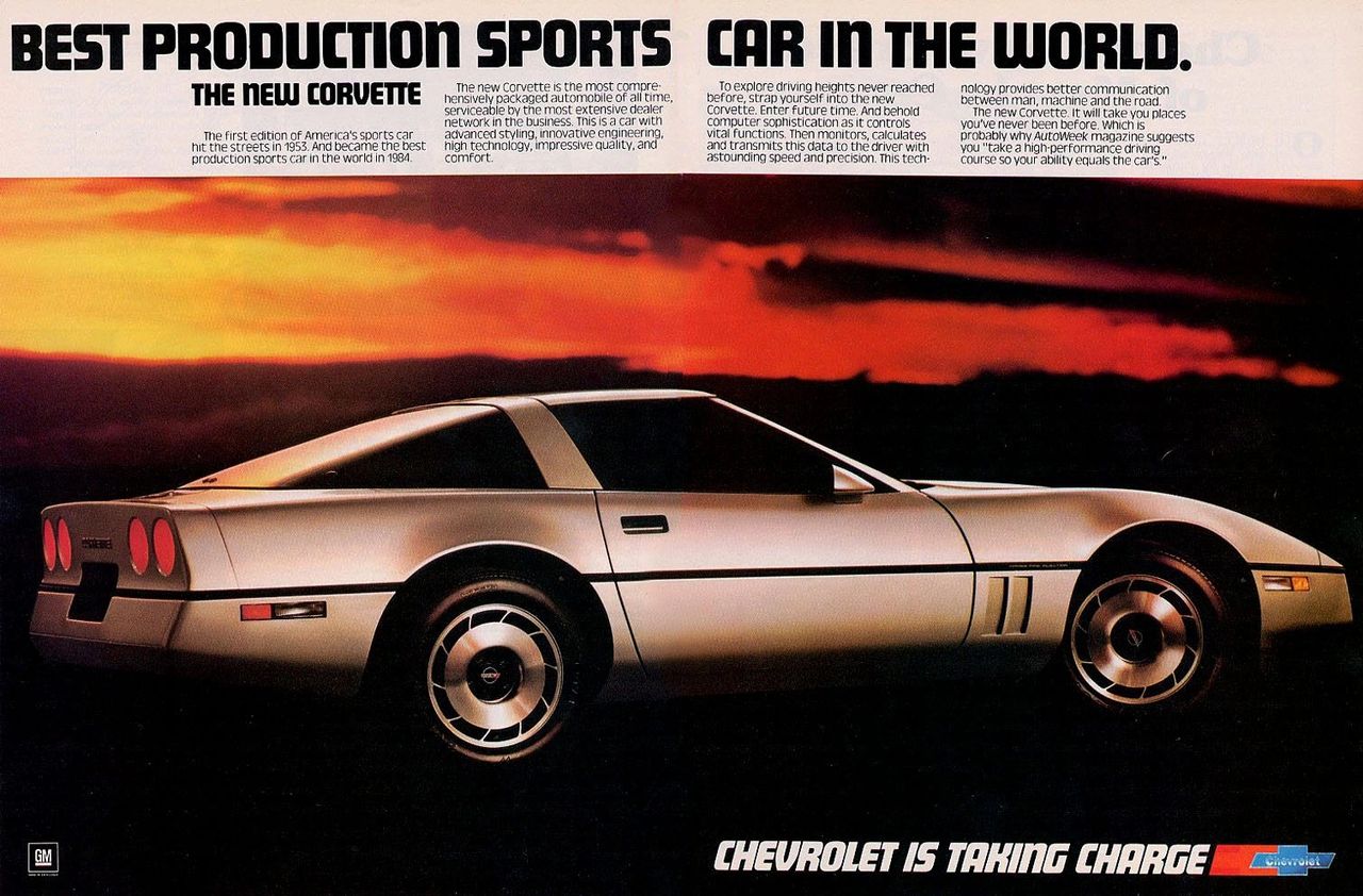 Promotional article introducing the 1984 Corvette.