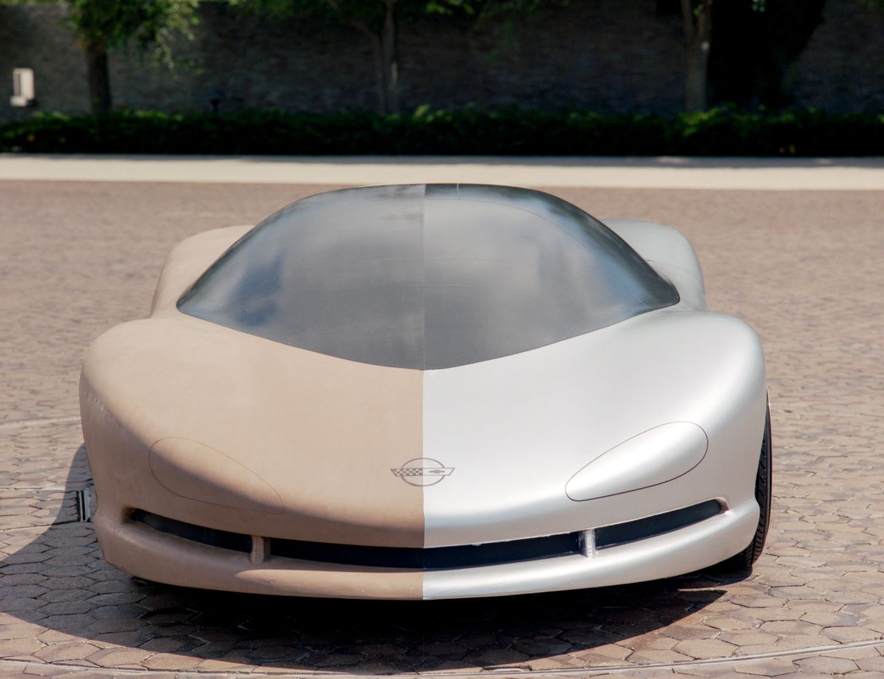 Full-scale clay model on display in the courtyard of GM's Design Studios in Detroit, Michigan. (Image courtesy of GM Media.)