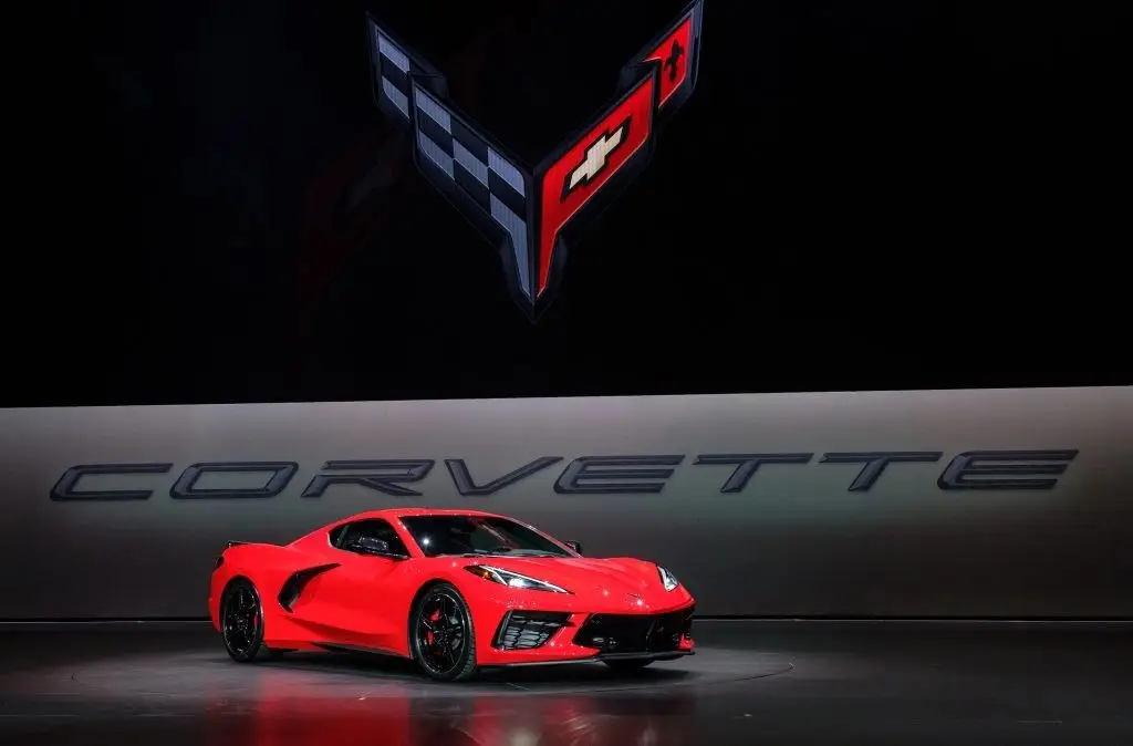 The 2020 Mid-Engine Corvette is revealed in Tustin, California on July 18, 2019.