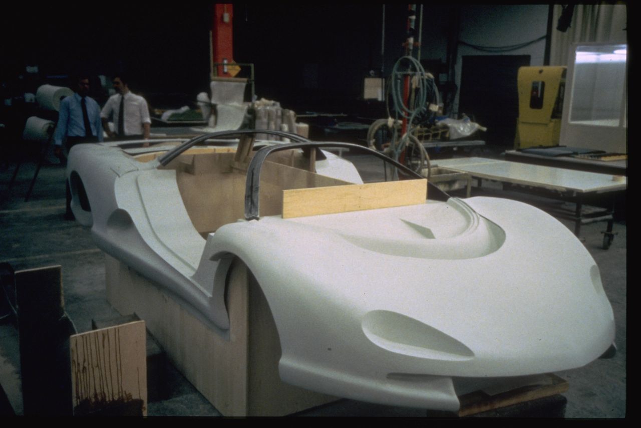 Body casting for the 1986 Corvette Indy was comprised of Kevlar and carbon fiber.  (Image courtesy of GM Media LLC.)
