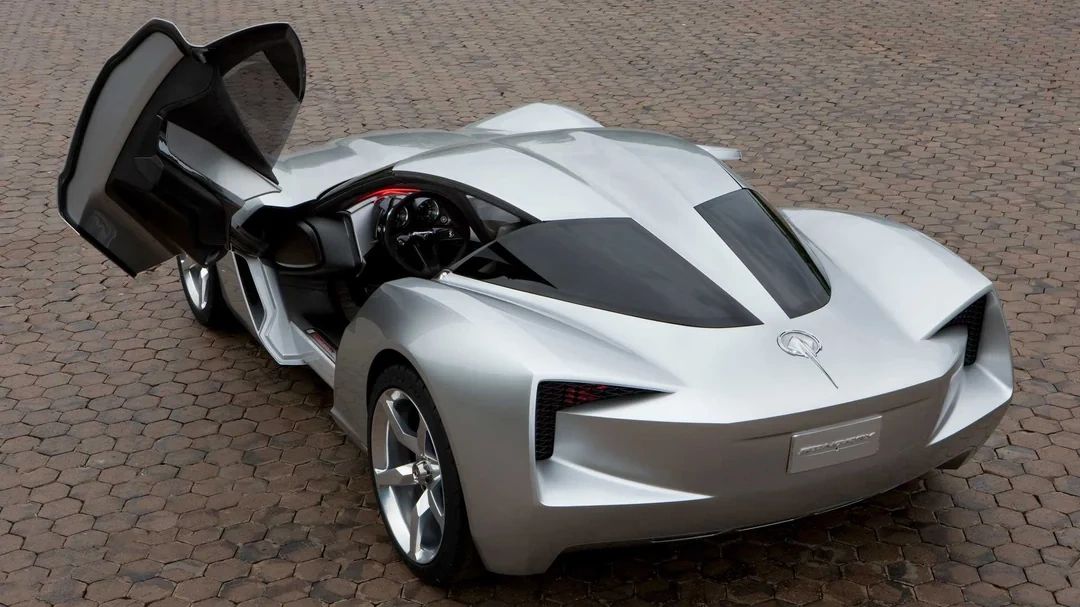The 2009 Corvette Stingray Concept on display at GM's Design Studio in Detroit, Michigan. The scissor doors are an addition that has not (to date) ever been incorporated into a production model Corvette, though many aftermarket companies have kits to convert the doors on C5 (and later) generations.  (Image courtesy of GM Media LLC.)