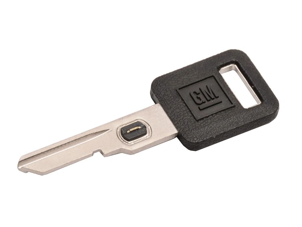 General Motors VATS (Vehicle Anti-Theft Systems) key blank.  The introduction of VATS keys dramatically (and immediately) reduced the number of vehicle thefts to less than 1% by the end of 1986.