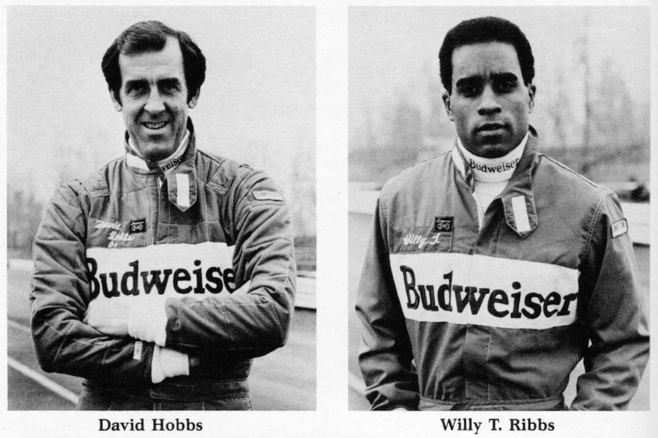 DeAtley’s 1984 Corvette effort paired experience with raw speed: David Hobbs and Willy T. Ribbs. Hobbs brought world-class racecraft and development savvy; Ribbs delivered fearless qualifying pace and race aggression. Together they translated Camaro momentum into C4 learning, wringing speed from the new tube-frame and keeping the Budweiser cars constantly in the fight.