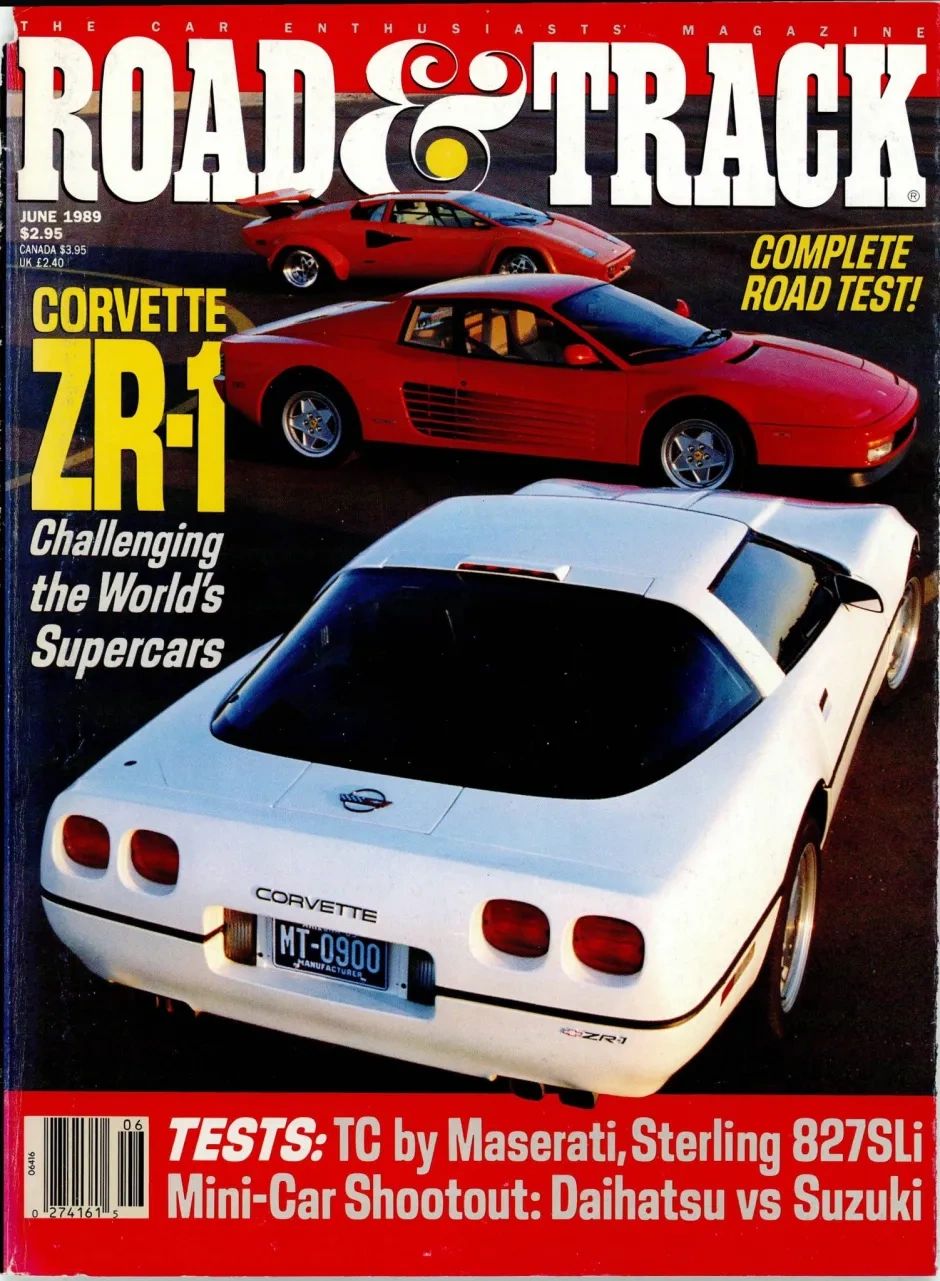 When the Corvette ZR-1 debuted in 1990, critics worldwide hailed it as a watershed moment in American performance. Magazines like Road & Track put the ZR-1 head-to-head against Europe’s finest, as seen in this June 1989 cover story that boldly declared it was “challenging the world’s supercars.” With its exotic Lotus-designed LT5 engine, world-class handling, and blistering performance numbers, the ZR-1 silenced skeptics and proved that Corvette could not only compete with—but in many cases outperform—the likes of Ferrari and Lamborghini. (Image courtesy of Road and Track Magazine)