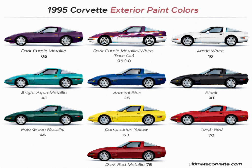 1995 Chevrolet Corvette Exterior Paint Colors (and OEM Paint Color Codes)