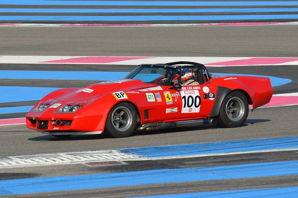 Still wearing its mischievous Ferrari shield, this #100 1974 Corvette continues to stretch its legs in historic racing, a living link to the C3’s gritty endurance past. Built for European long-distance events, it ran in an era when privateer Corvette teams relied on clever aero tweaks, big power, and a bit of psychological gamesmanship—like that Italian crest—to hold their own against factory-backed rivals. Today, every lap it turns is a reminder that even in the regulation-strangled mid-1970s, Corvette racers refused to back down on the world stage.