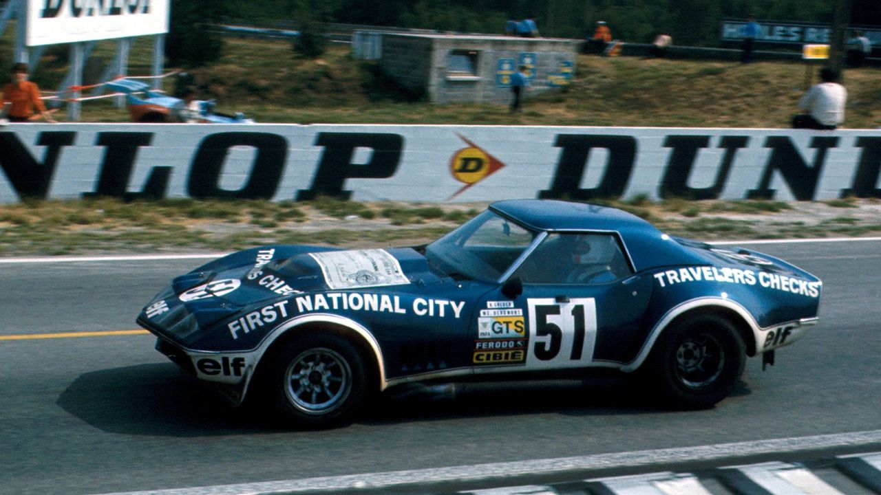 Car #51—the wide-arched, First National City–backed Corvette—remains one of the most compelling racing stories tied to the 1974 model year. Although based on earlier C3 architecture, this car embodied the aerodynamic and cooling challenges Chevrolet was wrestling with in 1974 as emissions regulations tightened and the big-block era drew to a close. Campaigned at the 24 Hours of Le Mans by Greder Racing, the #51 Corvette showcased how privateer teams continued to extract competitive performance from the platform even as showroom cars were transitioning into lower-compression, cleaner-burning powertrains. Its flared fenders, deep front spoiler, and aggressive ductwork previewed the functional approach to airflow management that Chevrolet refined during the mid-1970s, and its gritty endurance résumé stands today as a reminder that—even in a politically, economically, and mechanically constrained era—the Corvette remained a legitimate international competitor.