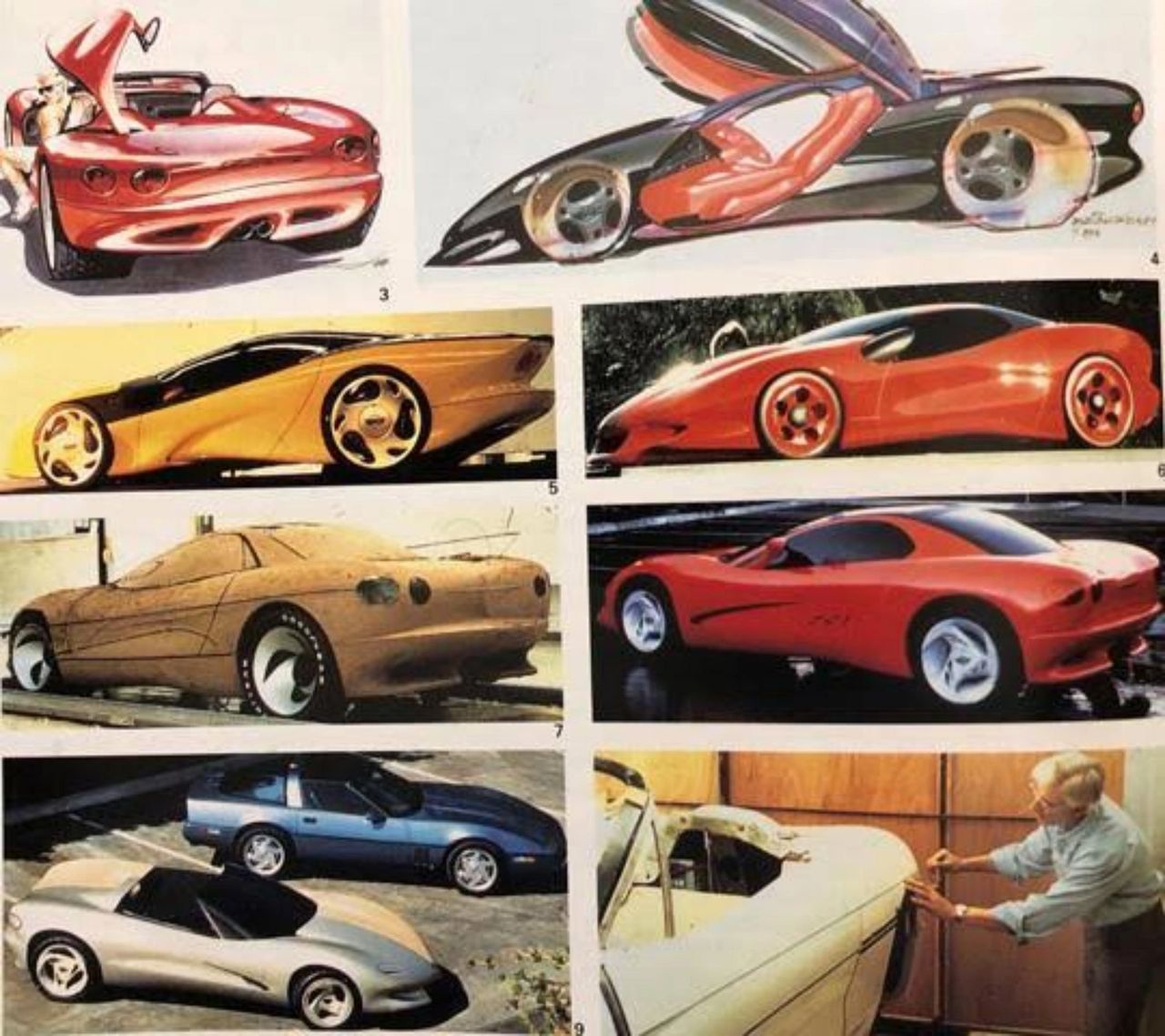 A glimpse inside GM’s Advanced Concept Center in California during the late 1980s and early 1990s, where the Stingray III was born. These sketches, clay models, and full-size prototypes show the breadth of experimentation as designers explored everything from radical scissor-doored visions to sleeker, more production-minded studies. The competition between studios—California’s free-flowing flair versus Detroit’s more conservative edge—pushed the Corvette program into daring new territory. What emerged was the Stingray III, a concept that captured the imagination of enthusiasts and hinted at design cues that would ultimately shape the next generation of America’s sports car.