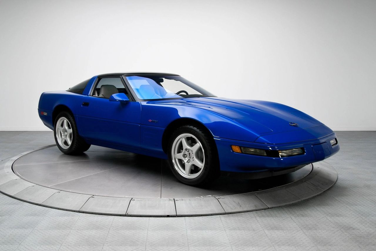 For 1994, one of the subtle but important updates to the Corvette lineup was a new wheel design. The five-spoke aluminum wheels—like the ones seen on this Admiral Blue coupe—gave the C4 a more modern, aggressive stance that visually separated it from earlier model years. Not only did these wheels enhance the Corvette’s appearance, but they also contributed to improved brake cooling and helped showcase the car’s performance-focused personality. This detail, though small, played a key role in keeping the C4 Corvette fresh and competitive as it neared the end of its production run. (Image courtesy of RK Motors)