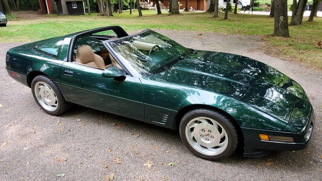 The 1996 Corvette didn’t coast to the finish line—especially with Z51. Chevrolet brought the heavy-duty handling package back with stiffer springs, bigger anti-roll bars, firmer bushings, and performance-calibrated dampers that woke up the C4’s already rigid structure. The result was sharper turn-in, flatter cornering, and that “buttoned-down” feel the faithful wanted for autocross and back-road work. The car shown ties it together nicely in Polo Green Metallic over Light Beige leather, a classic late-C4 combo that looks as composed as it drives. Pair it with the LT4/6-speed and you get the last, best expression of the C4’s analog charm—a final-year car that still asked you to drive.