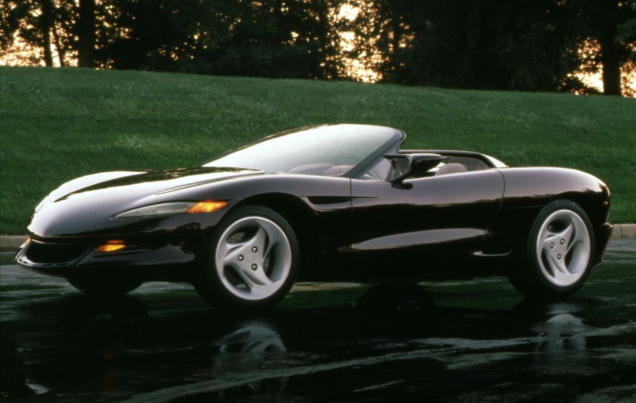 The 1992 Corvette Sting Ray III Concept (also known as the California Corvette) was Chevrolet’s bold glimpse at the future. With its sweeping, organic lines, flush headlights, and a cockpit pushed forward for dramatic proportions, it previewed styling cues that would influence the upcoming C5. Built in partnership with Jerry Palmer’s design team and coachbuilder Metalcrafters, the Sting Ray III balanced exotic flair with Corvette heritage—proof that even in the uncertain early ’90s, GM was still dreaming big about America’s sports car. (Image courtesy of GM Media)