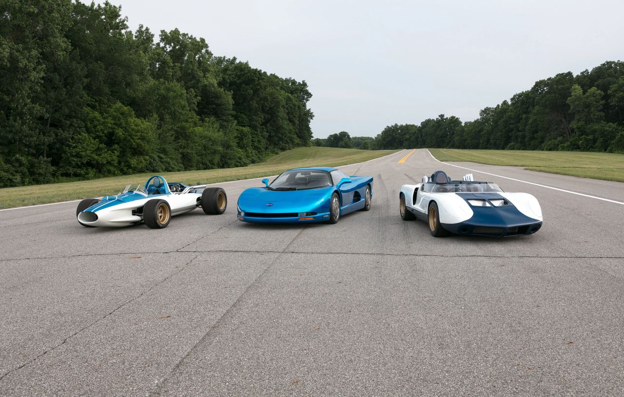 Three chapters of the same idea: build a car to answer hard questions. CERV I (left) established the template—mass centralized around a mid-ship small-block, inboard brakes, quick-change gearing—so engineers could feel and measure how a chassis really works. CERV II (right) pushed the concept into powertrain architecture with a purpose-built mid-engine racer chassis and torque-splitting experiments that explored how to put big power down with composure at very high speed. CERV III (center) carried the torch into the electronics era—composites, computer-controlled chassis systems, four-wheel steering, and a twin-turbo DOHC V-8—showing how an integrated vehicle could be tuned as a system. Line them up and you can watch the progression from mechanical truth-telling to full systems engineering—the same arc that ultimately makes a production mid-engine Corvette possible. (Image courtesy of GM Media LLC)