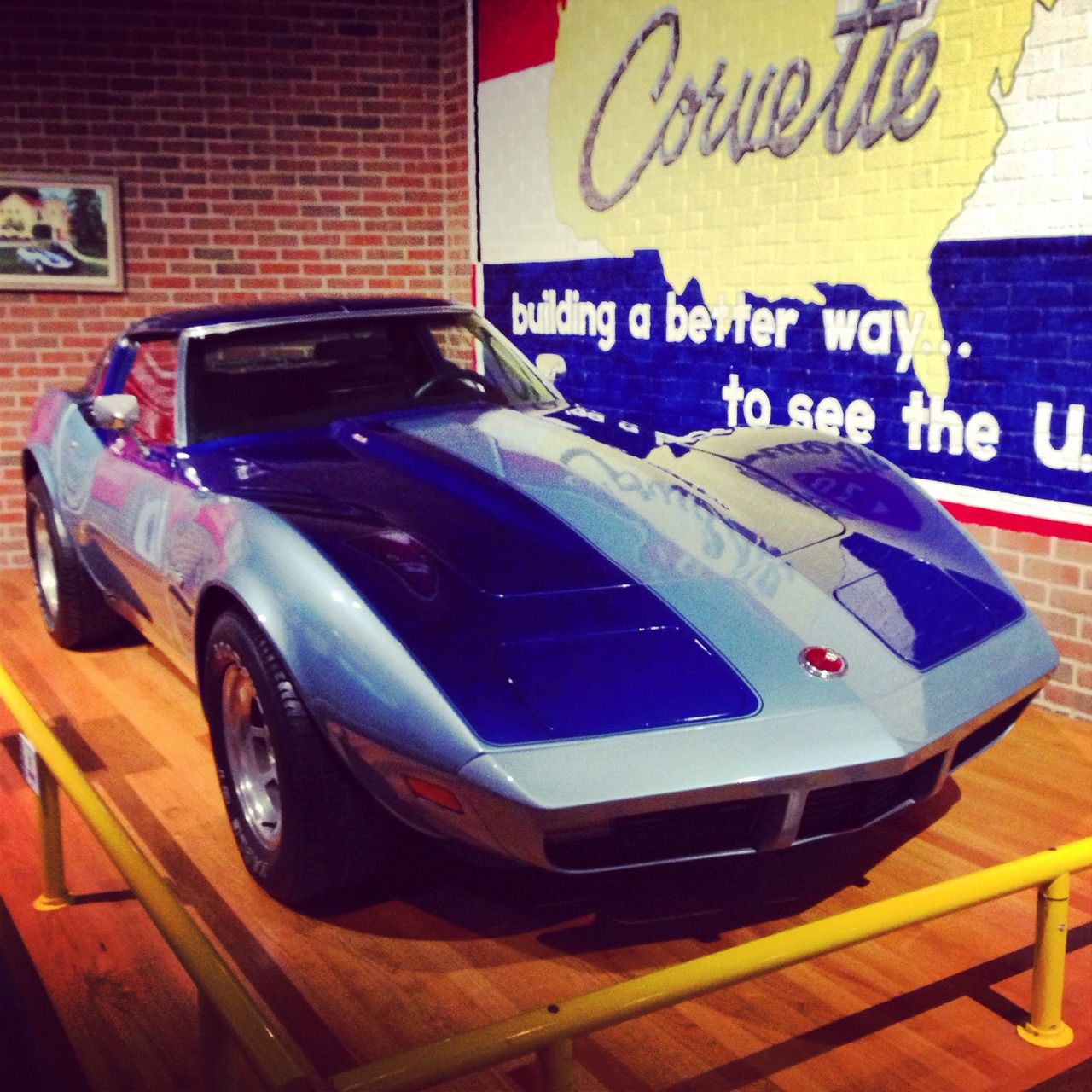 This two-tone blue 1974 Corvette at the National Corvette Museum was once the personal car of Zora Arkus-Duntov, the renowned “father of the Corvette.” Originally delivered as a silver-over-black LS4 coupe, this was the only Corvette he personally purchased during his GM tenure. Today, it’s preserved in its custom two-tone form, offering a unique glimpse into the mid-1970s Corvette era and the personal preferences of the man who guided its evolution during a pivotal time. (Image courtesy of the National Corvette Museum)