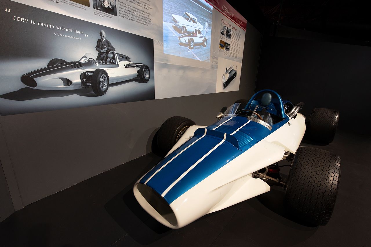 Under the lights at the National Corvette Museum in 2020, CERV I wasn’t just displayed—it was positioned as the prologue to the mid-engine Corvette story. On loan from the GM Heritage Center, the white-and-blue single-seater anchored a timeline that tied Zora’s “design without limits” philosophy directly to the production C8. This photograph was made while the Museum was temporarily closed during the COVID-19 pandemic—shot by Scott’s brother, Joe Kolecki (koleckiphoto.com )—for inclusion in Corvette Concept Cars: Developing America’s Favorite Sports Car (CarTech Books), available from the NCM Store. The result is equal parts history lesson and fuel for the next engineer, designer, or racer to pick up where Zora left off. (Image courtesy of Joe Kolecki/Kolecki Photography)