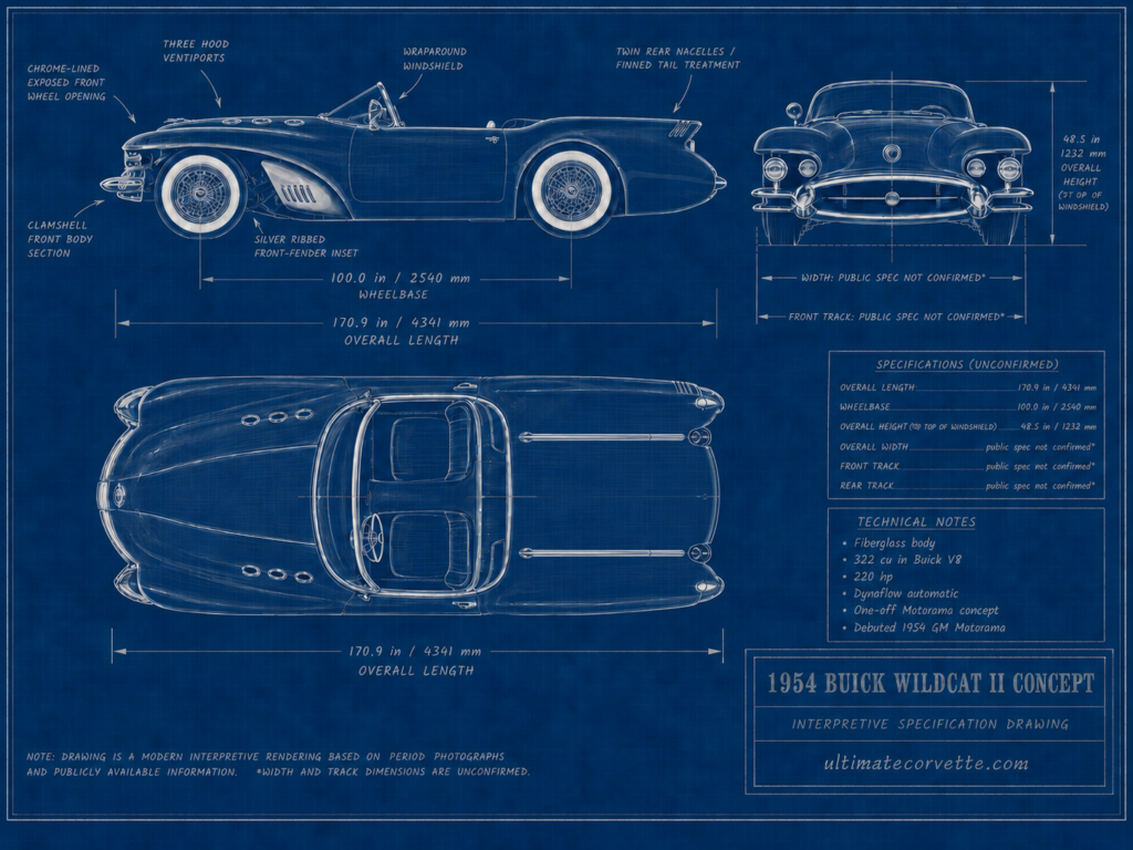 1954 Buick Wildcat II blueprint.