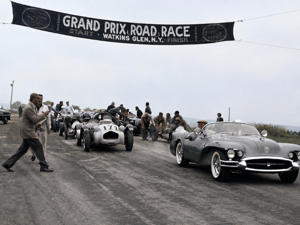 The 1954 Buick Wildcat II at Watkins Glen in New York.