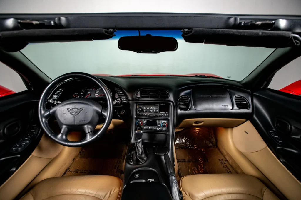 Interior of a 2000 Corvette convertible.
