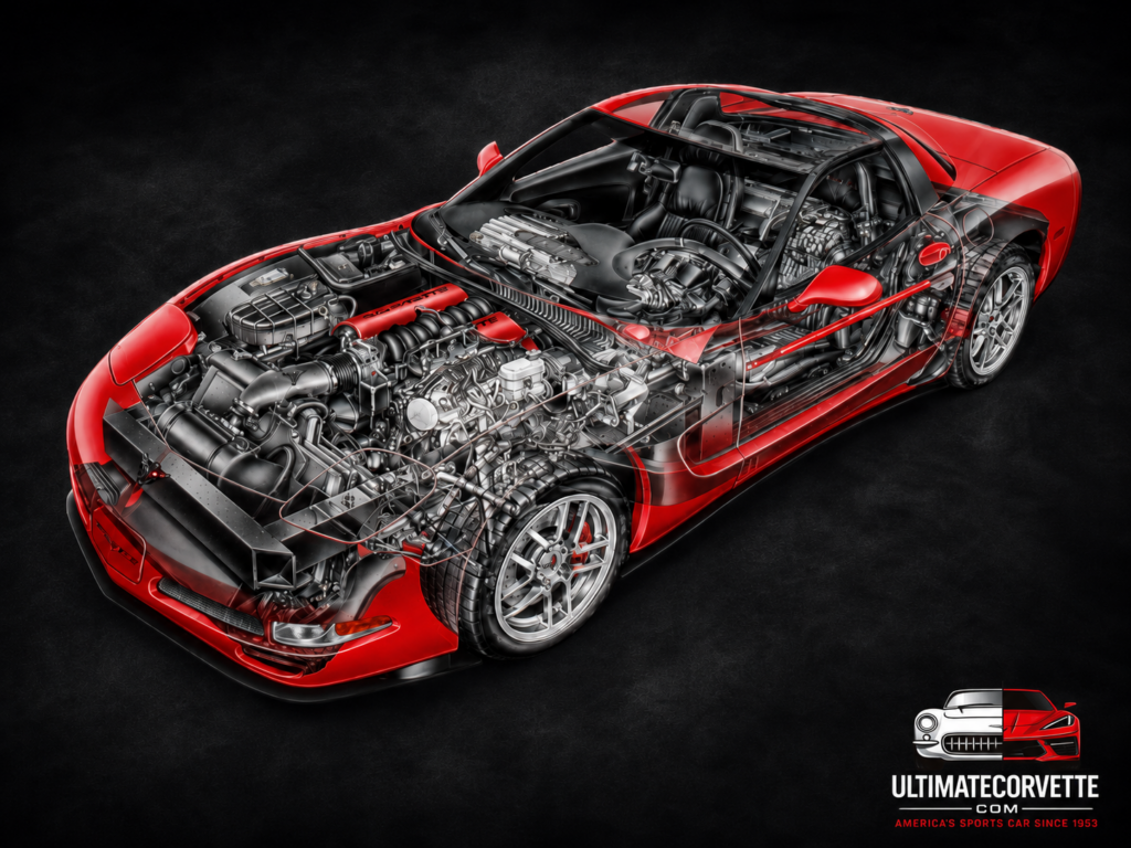 2001 C5 Corvette Z06 three dimensional schematic.