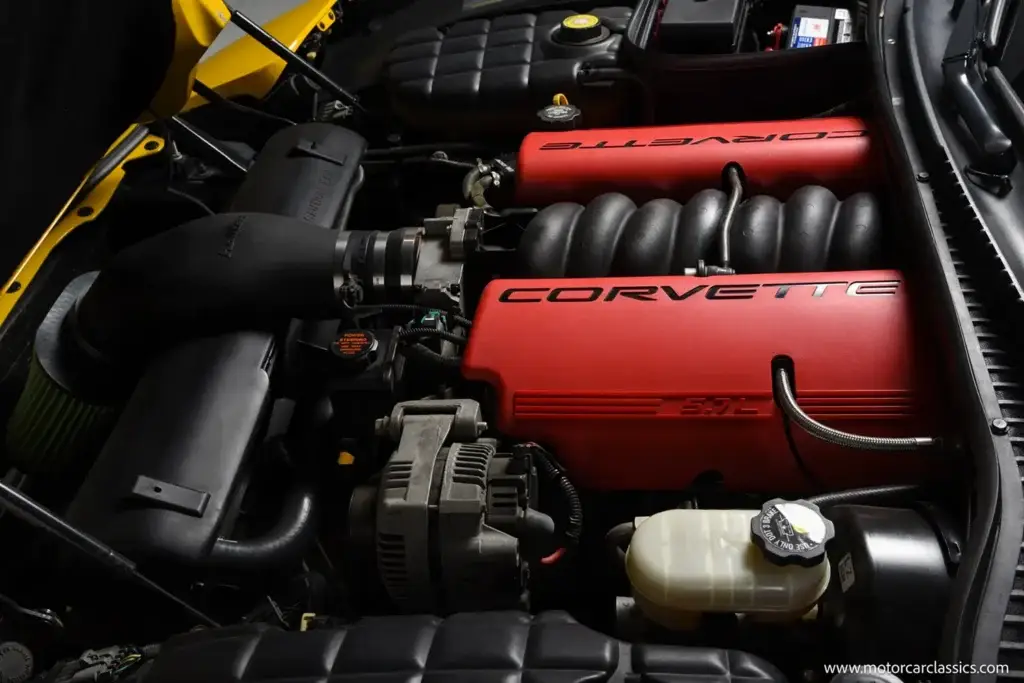 The 2001 Corvette LS6 5.7-liter V8 engine.