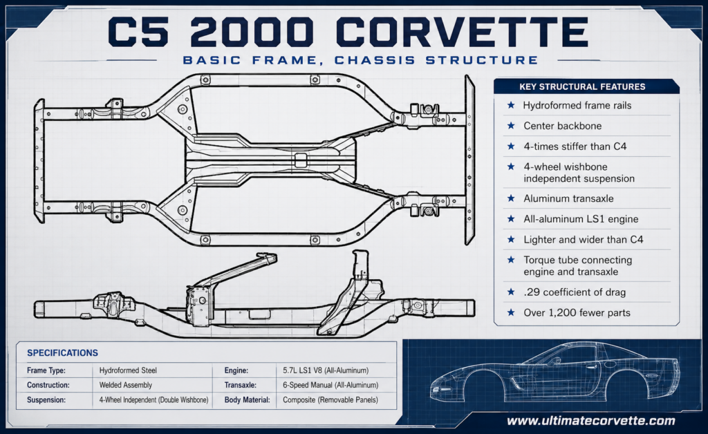 2000 Corvette chassis schematic and specifications.