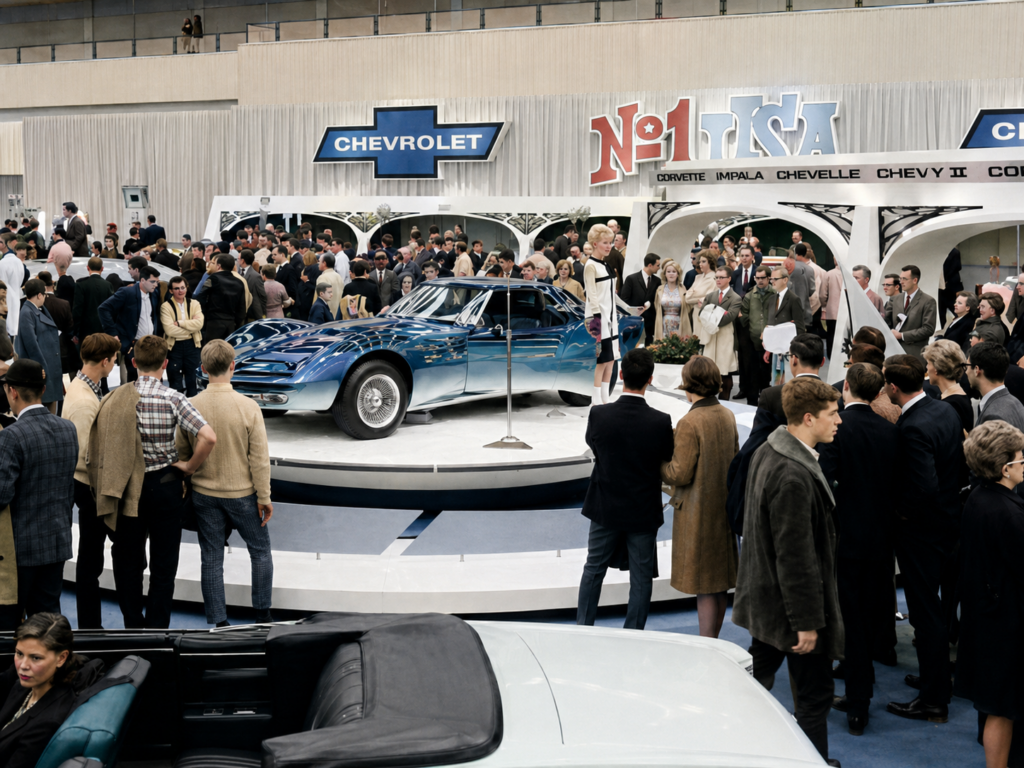 1965 Mako Shark II at New York International Auto Show.