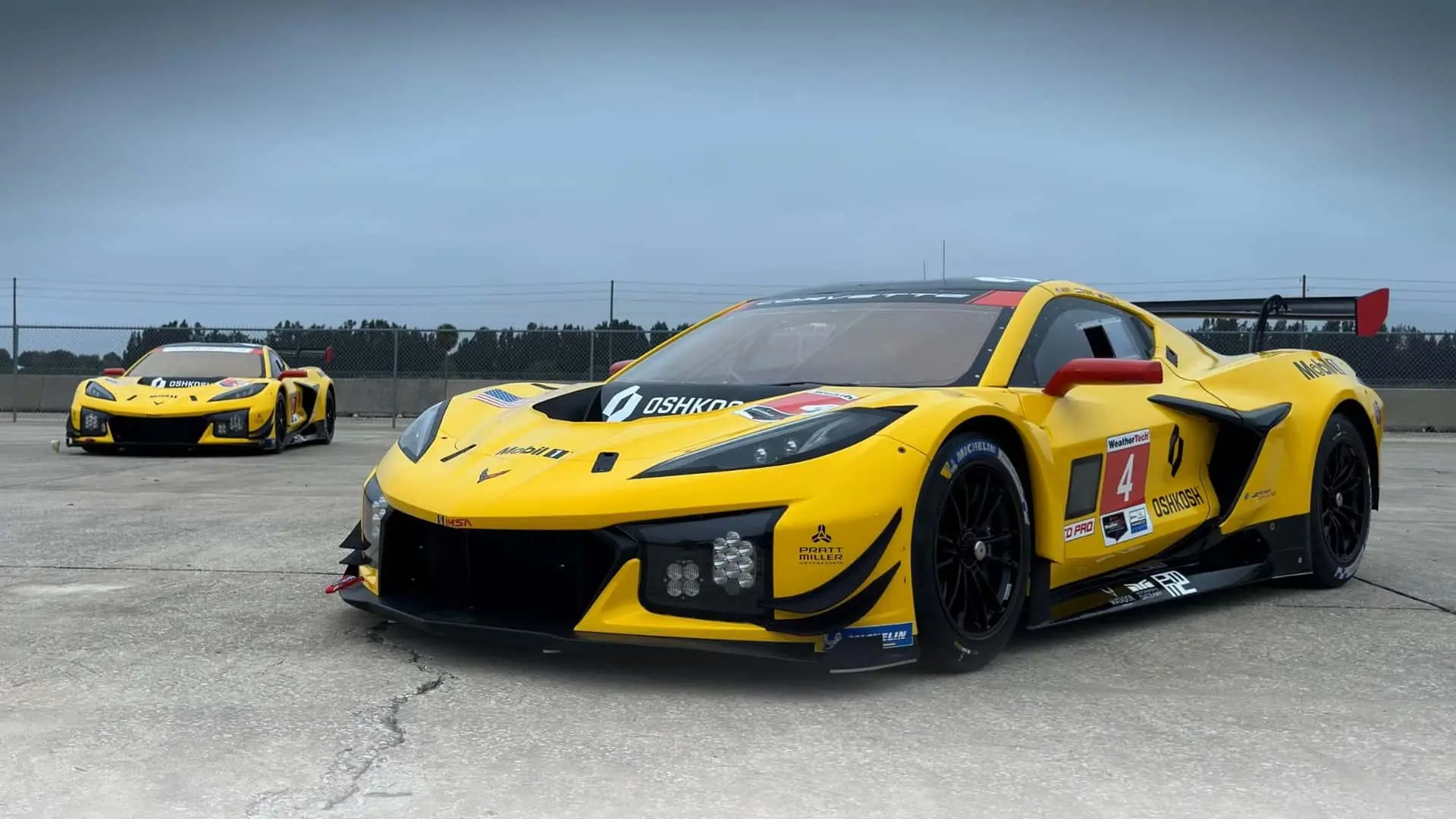 The No. 3 and No. 4 C8 Z06 GT3.R Corvettes of the Pratt Miller Motorsports Racing program.