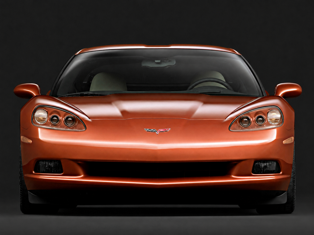 2005 C6 Corvette Coupe in orange.