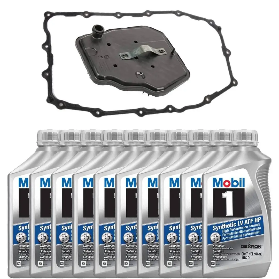 For 2015 Corvettes equipped with the 8L90 automatic, GM’s later corrective procedure for torque-converter shudder called for replacing the original fluid with blue-label Mobil 1 Synthetic LV ATF HP, using a repeated drain-and-fill process to achieve the required concentration of new fluid. A complete service commonly includes fresh fluid along with a new transmission filter and pan gasket, helping ensure that contaminated or degraded fluid is removed while restoring proper filtration before the transmission is returned to service.